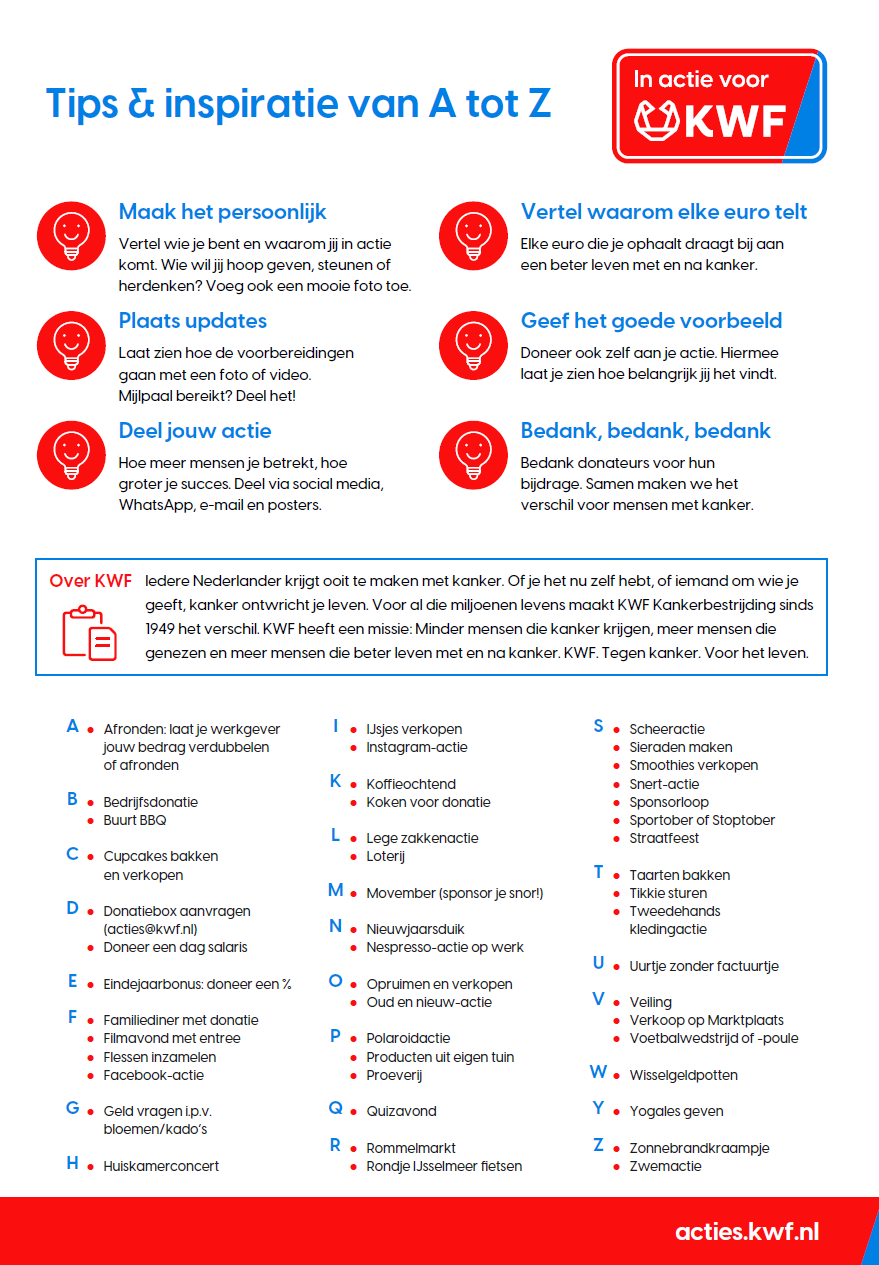 Actieinspiratie van A - Z