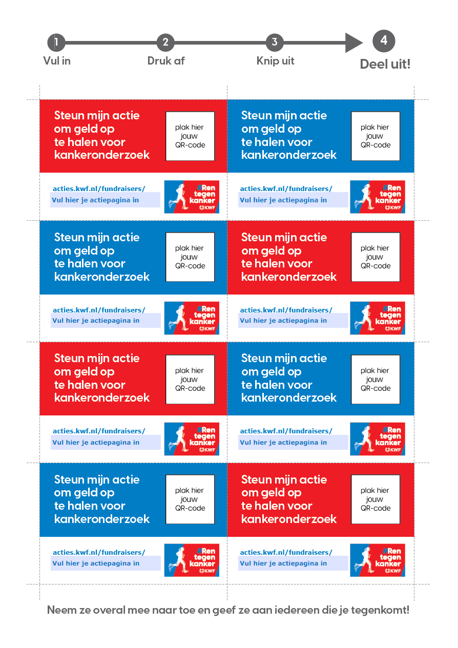 Ren tegen kanker - Visitekaartjes