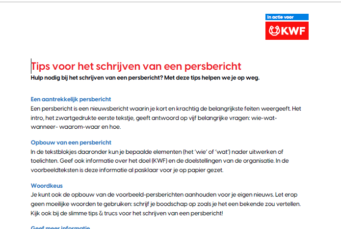 Tips persbericht